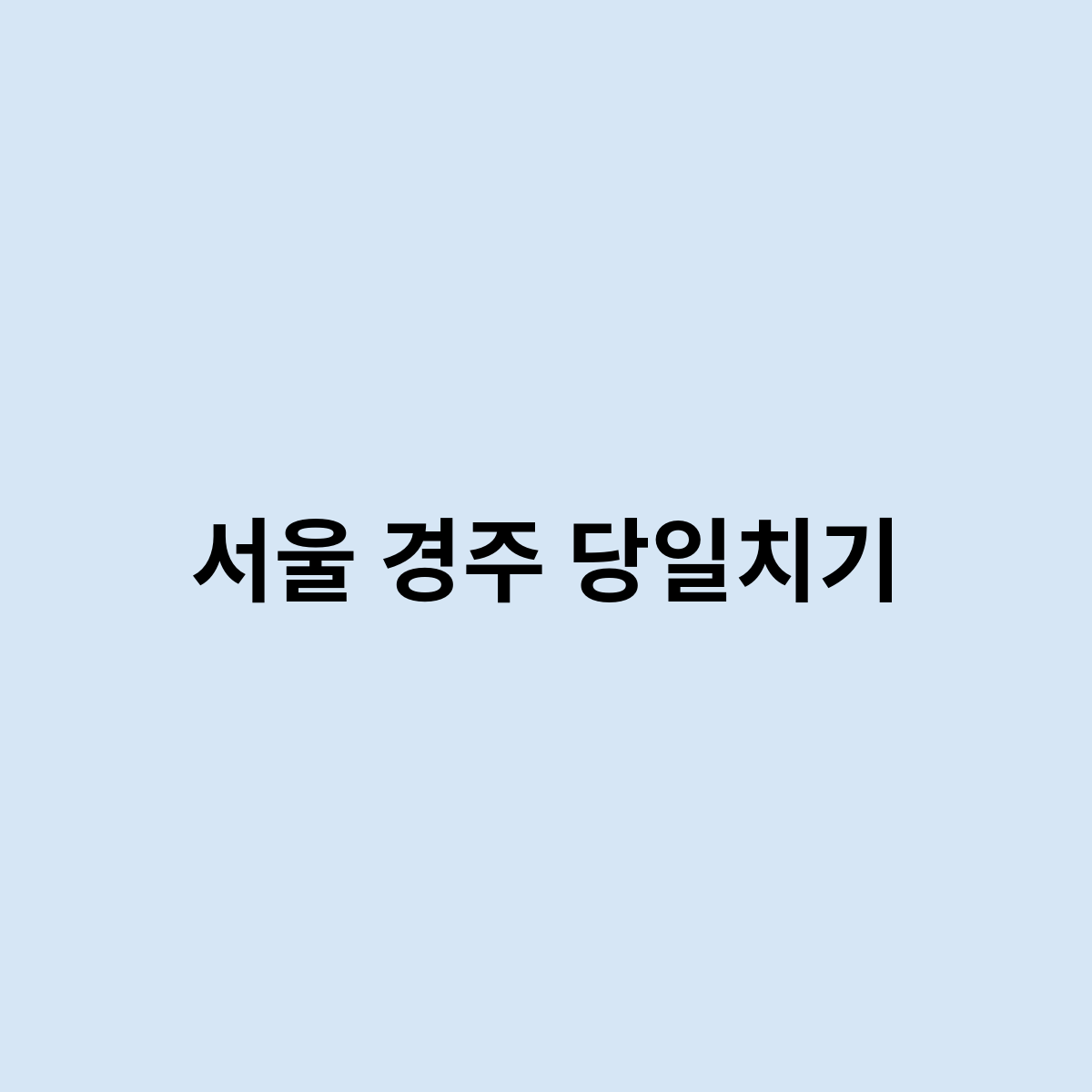 서울 경주 당일치기를 한번 알아보자
