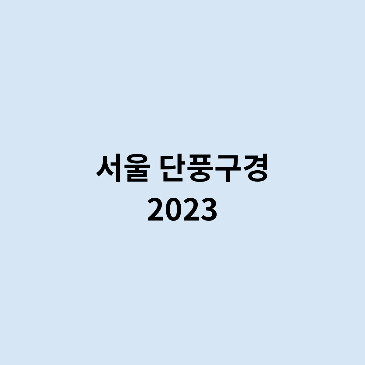 서울 단풍구경 2023을 한번 알아보자