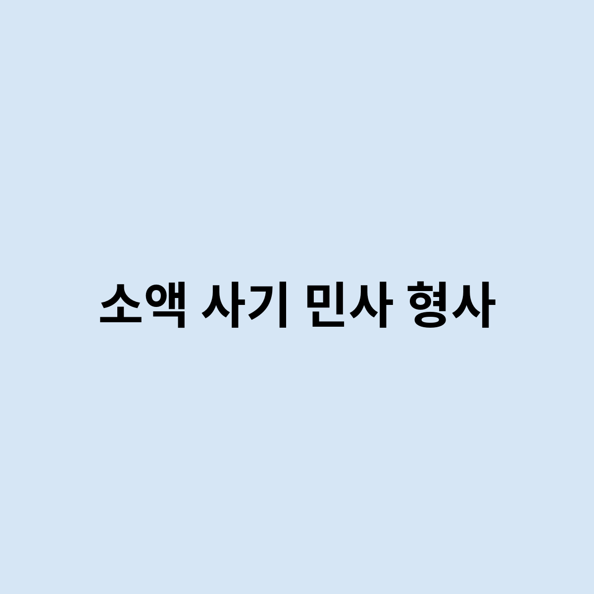 소액 사기 민사 형사