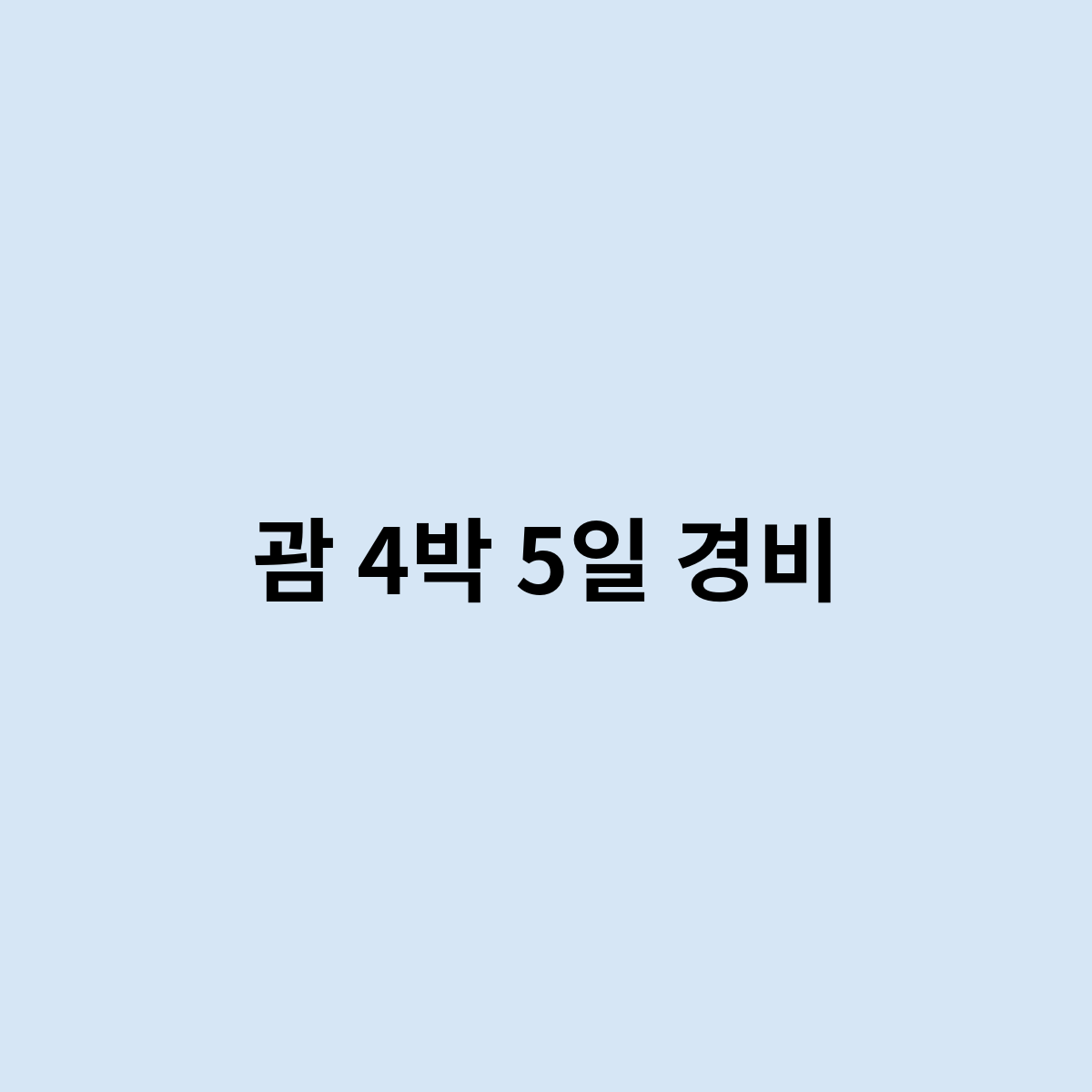 괌 4박 5일 경비