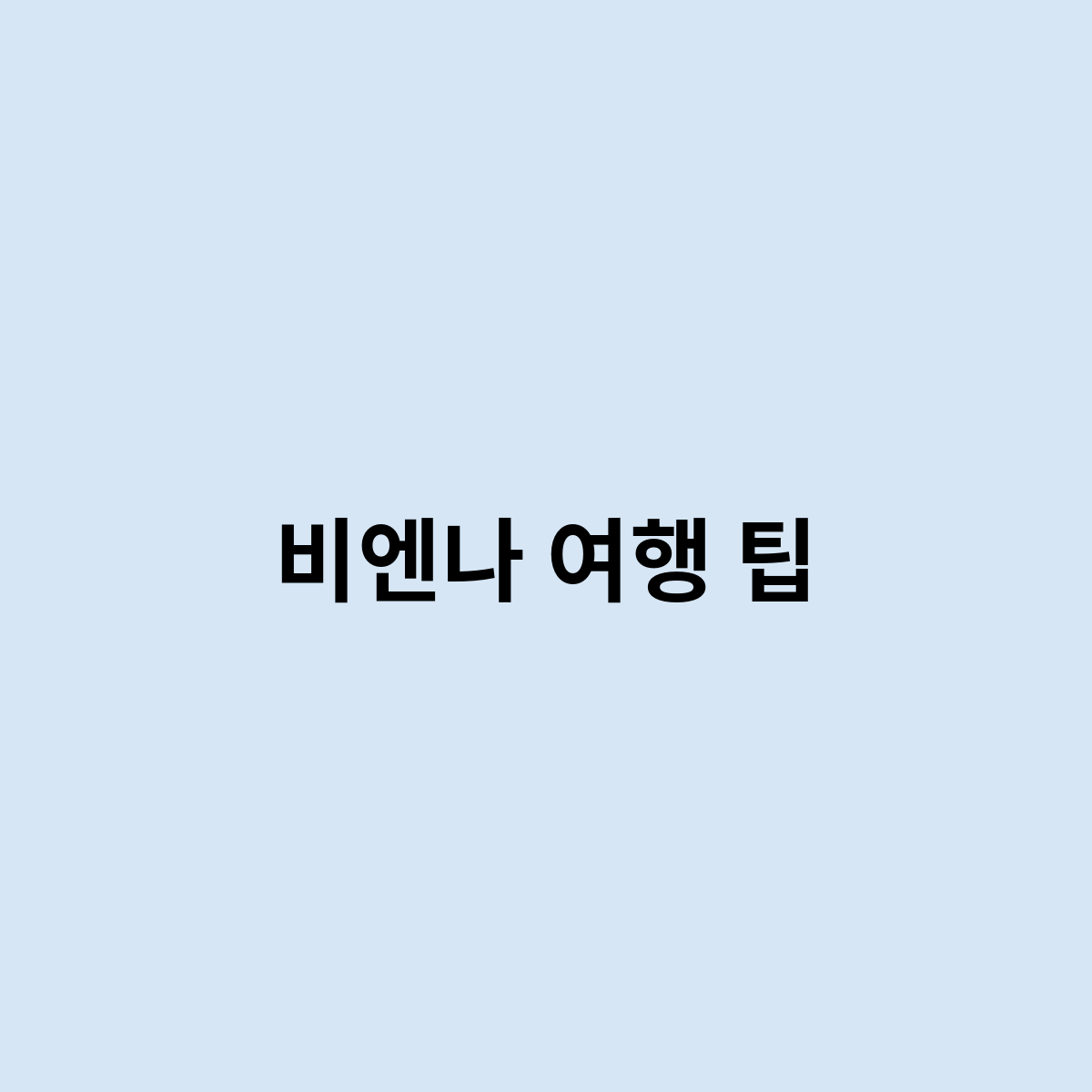 비엔나 여행 팁
