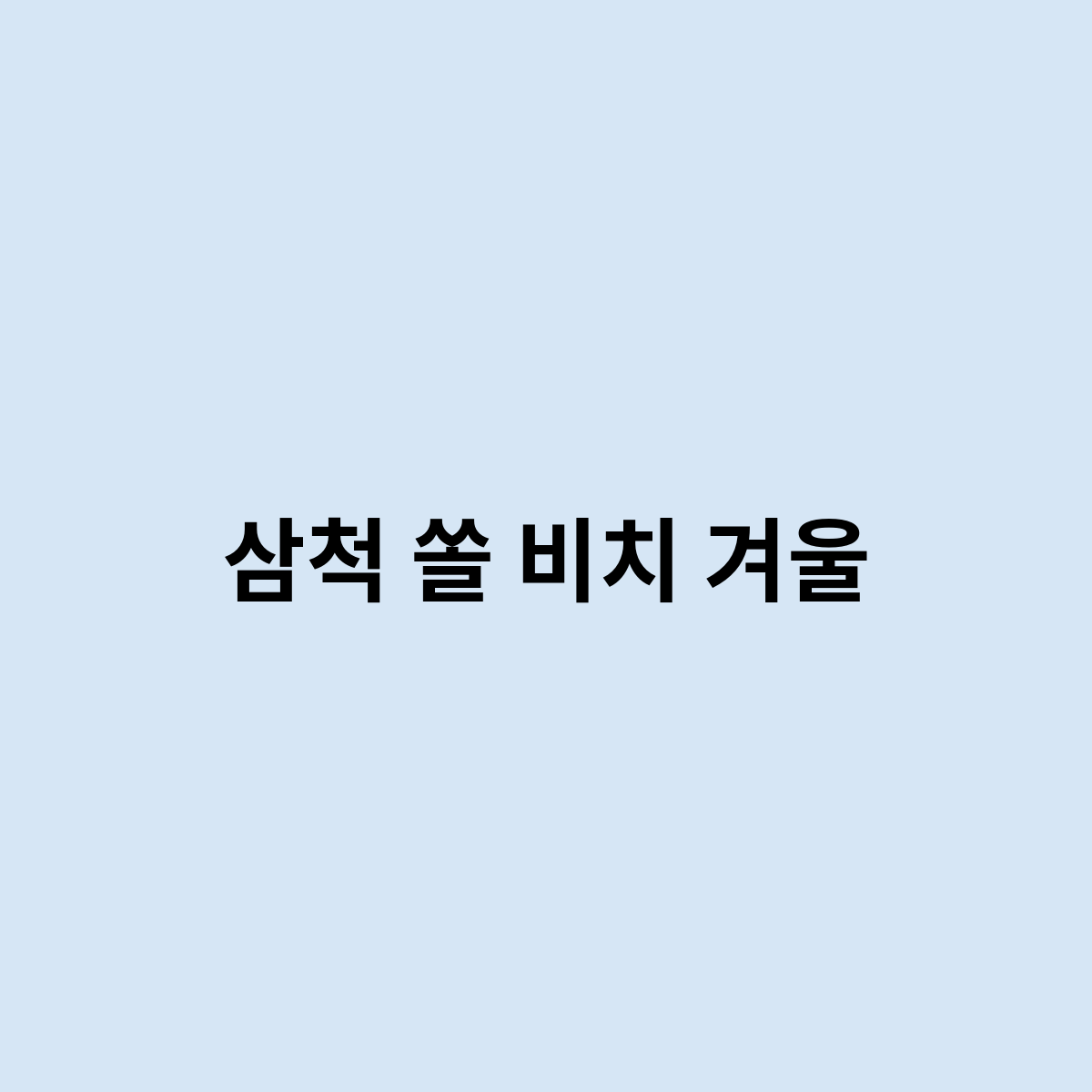 삼척 쏠 비치 겨울여행이 좋을까요 ?