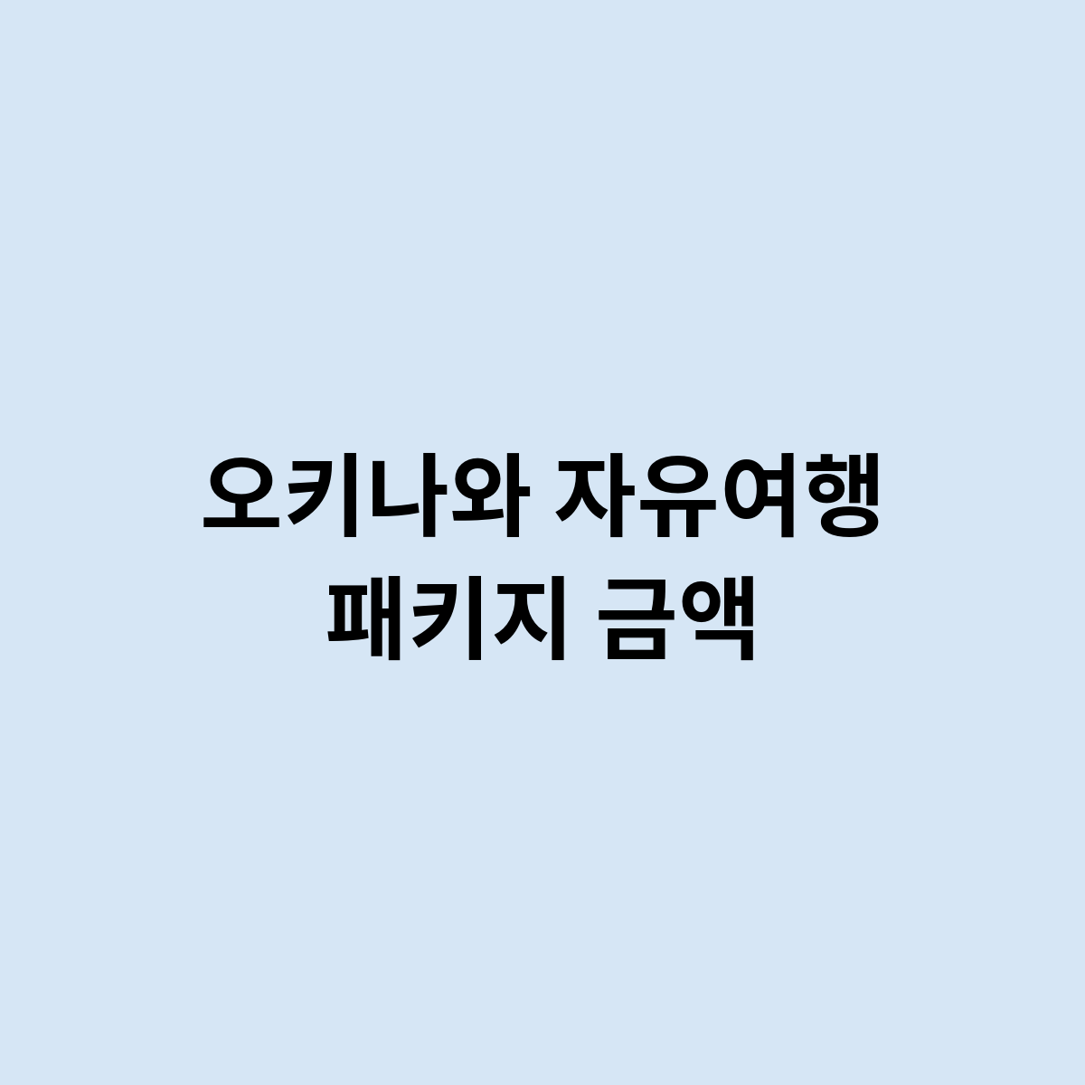 오키나와 자유여행 패키지 금액