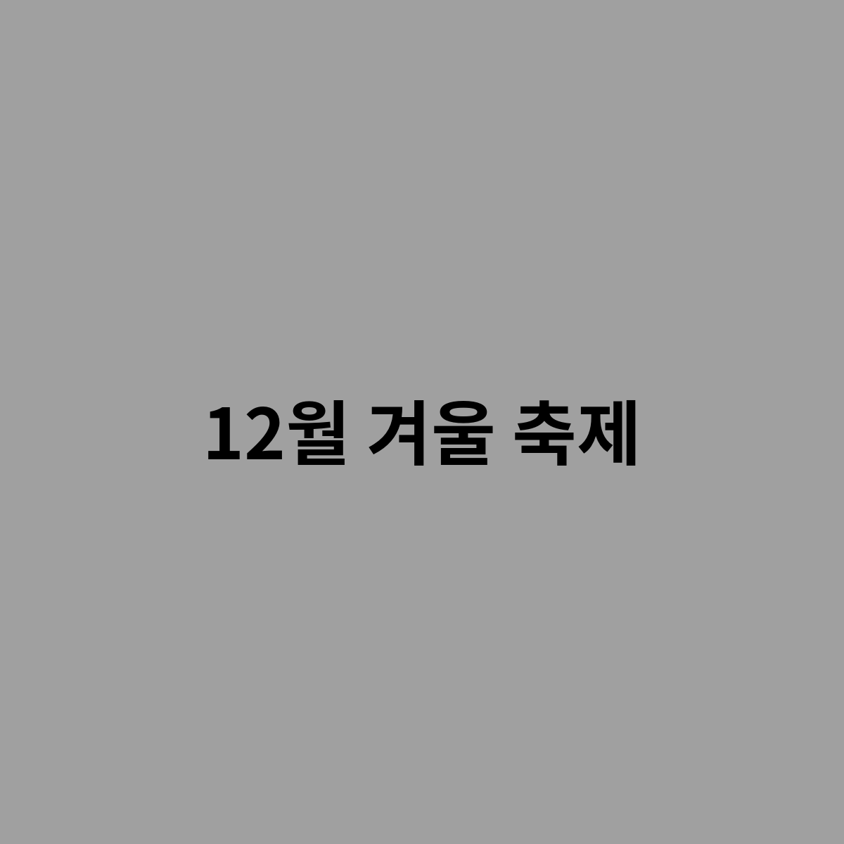 12월 겨울 축제