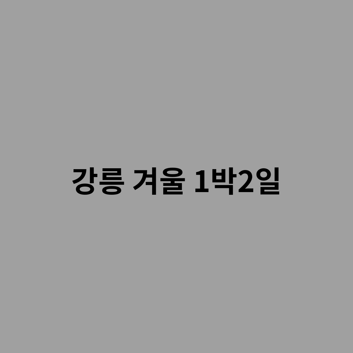 강릉 겨울 1박2일