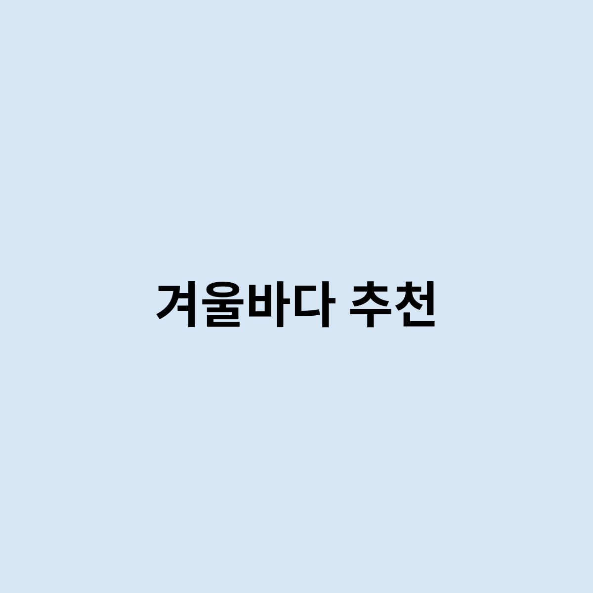 겨울바다 추천