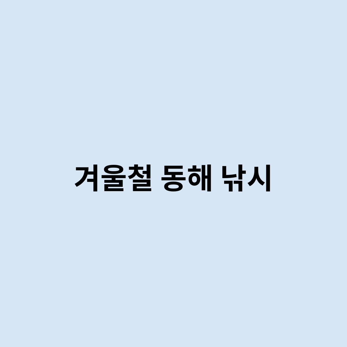 겨울철 동해 낚시