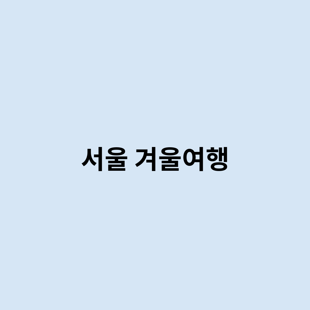 서울 겨울여행