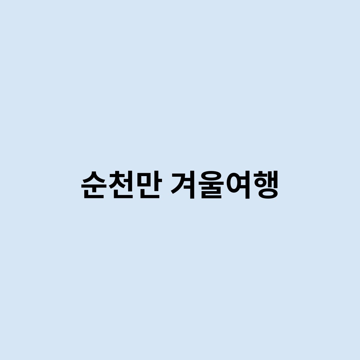 순천만 겨울여행