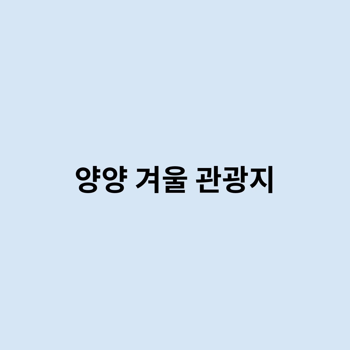 양양 겨울 관광지