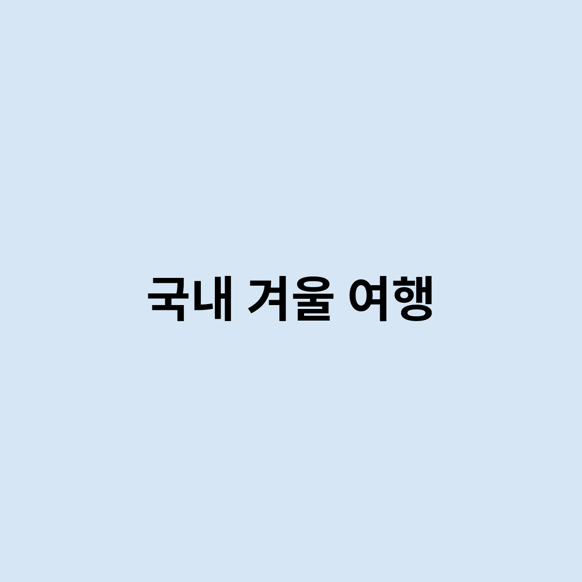 국내 겨울 여행