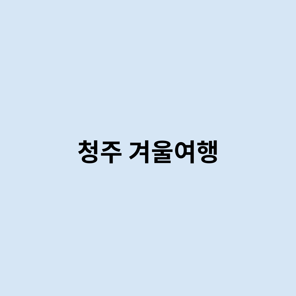 청주 겨울여행