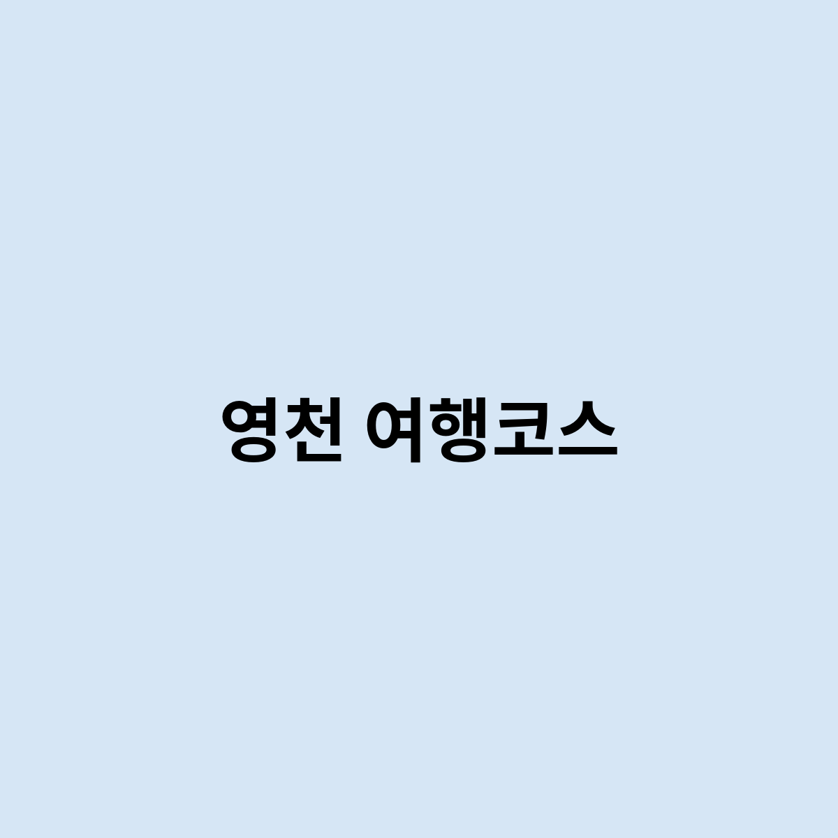 영천 여행코스