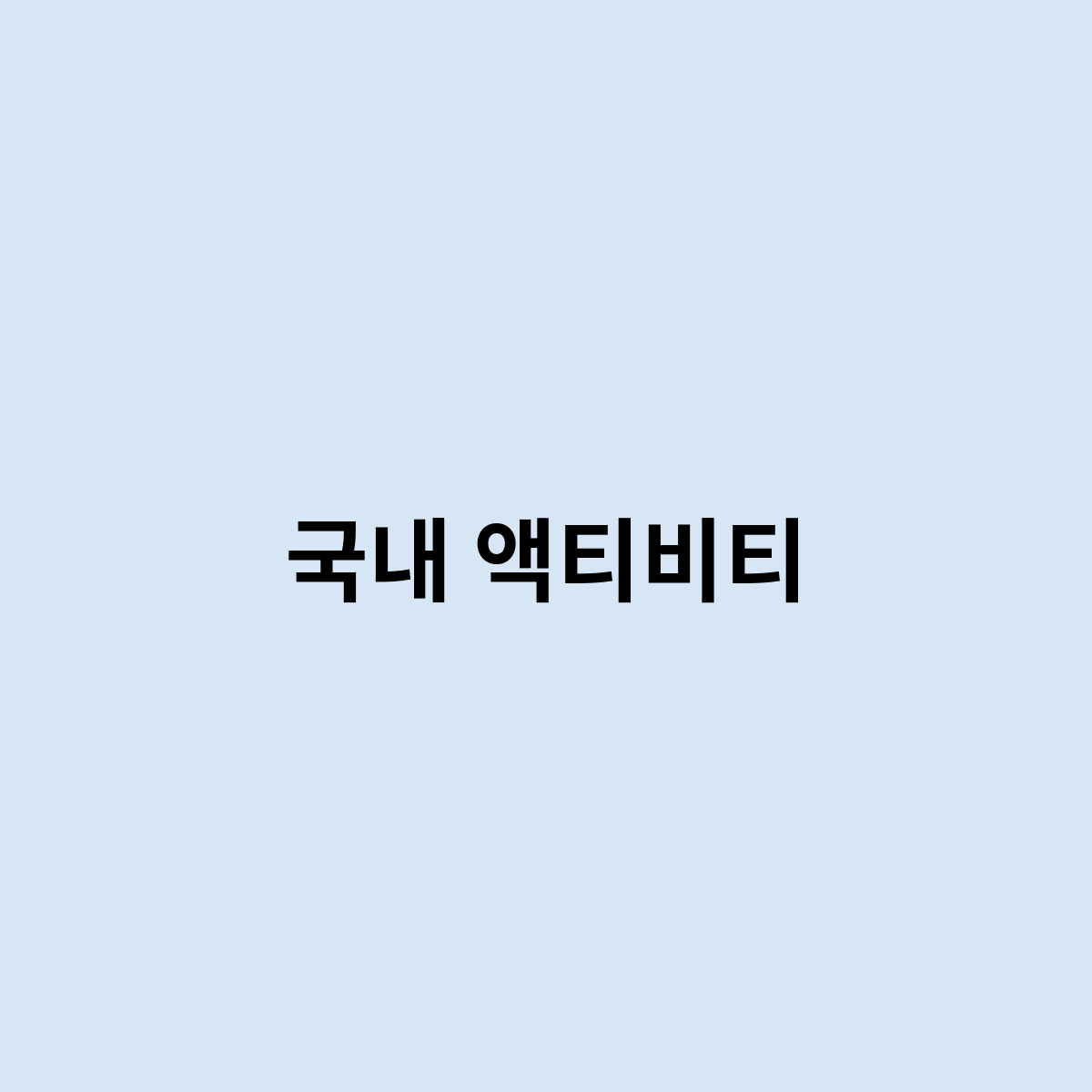 국내 액티비티