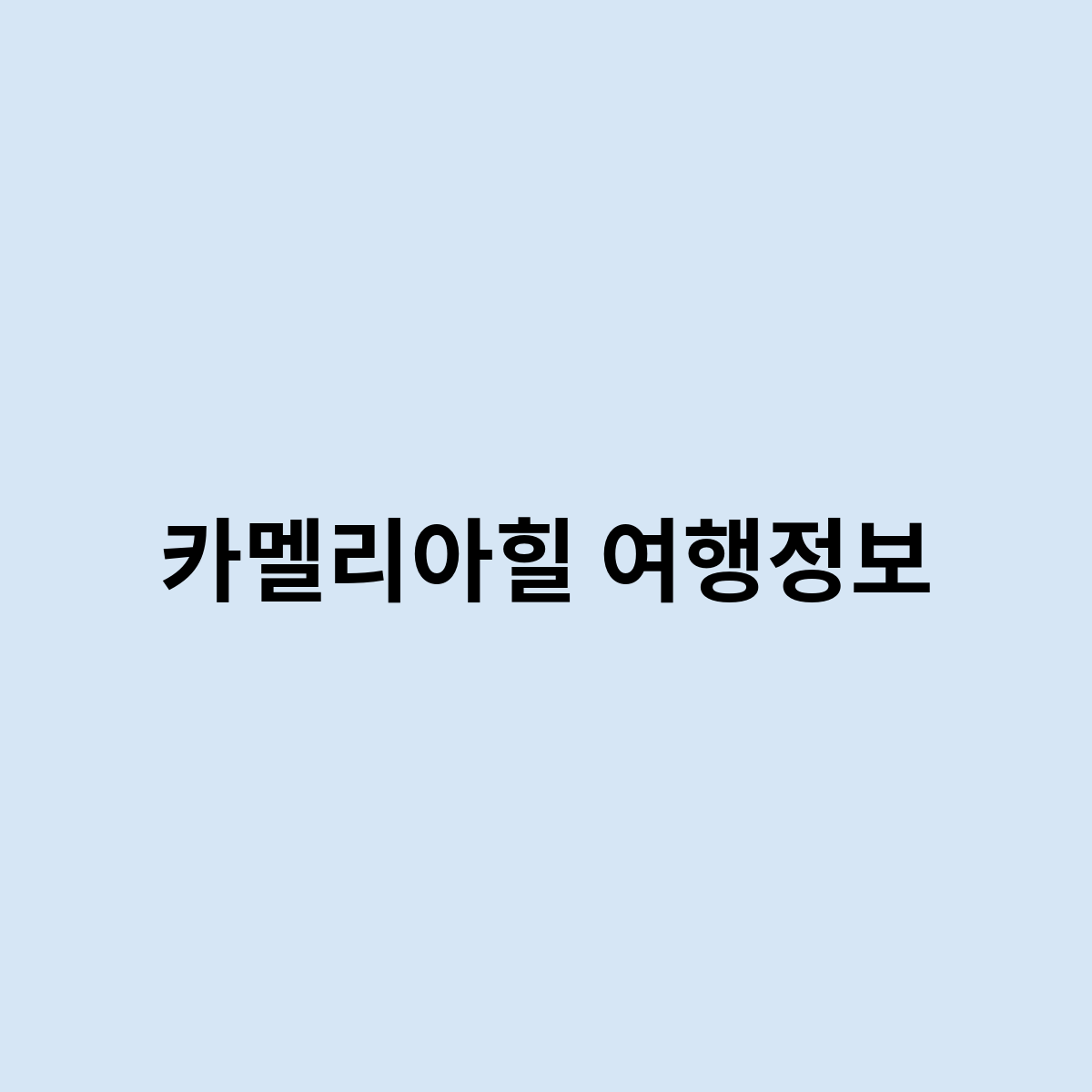 카멜리아힐 여행정보