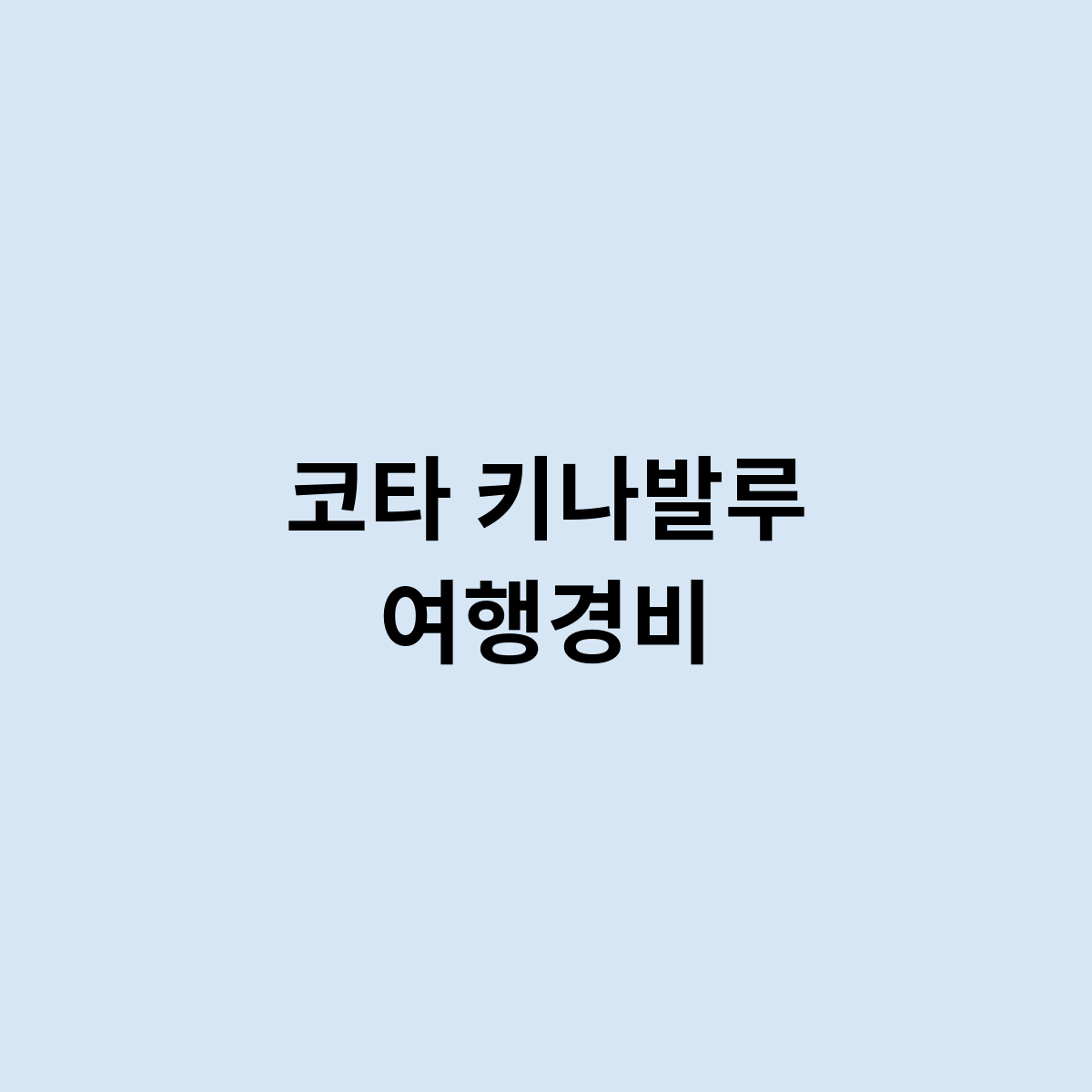 코타 키나발루 여행경비