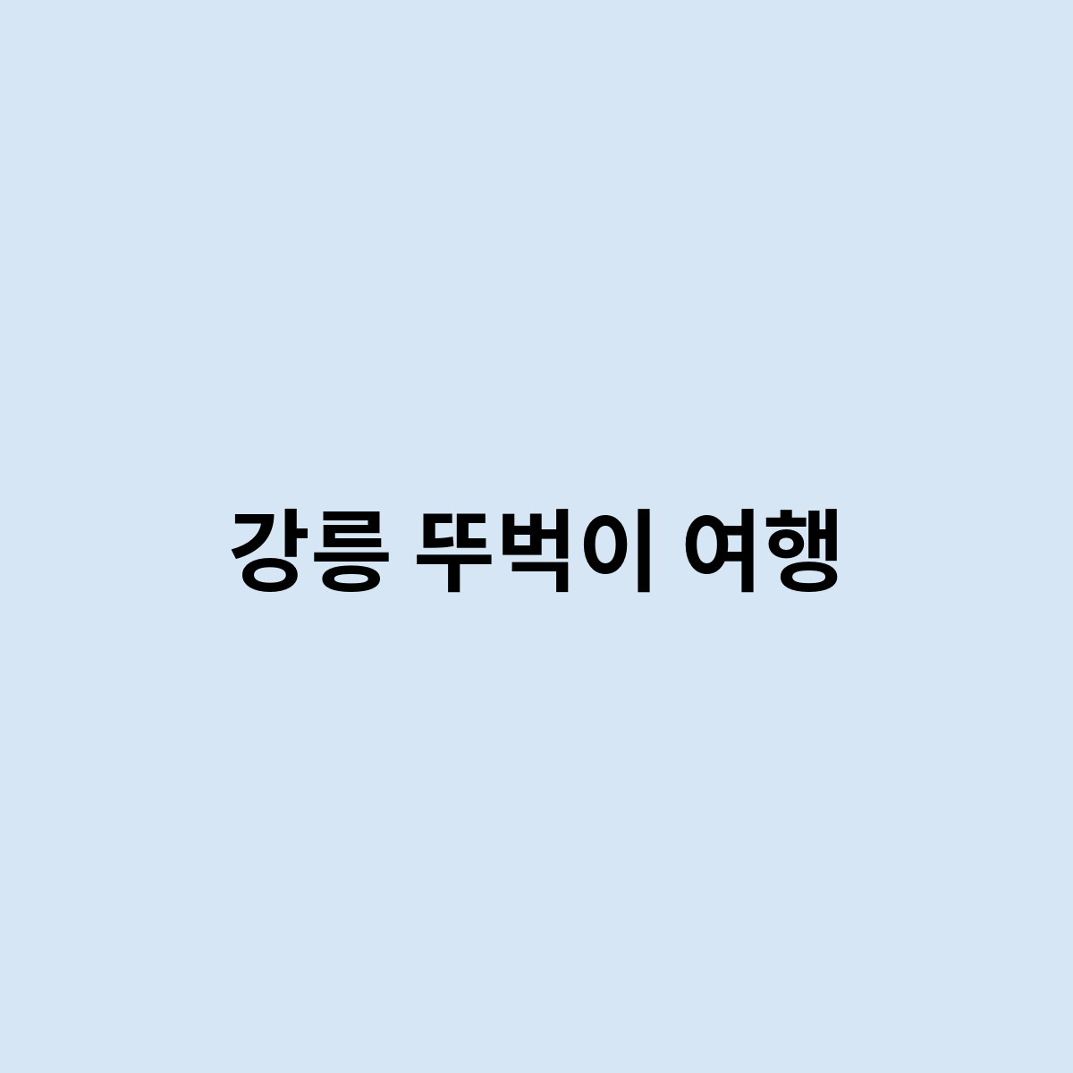 강릉 뚜벅이 여행