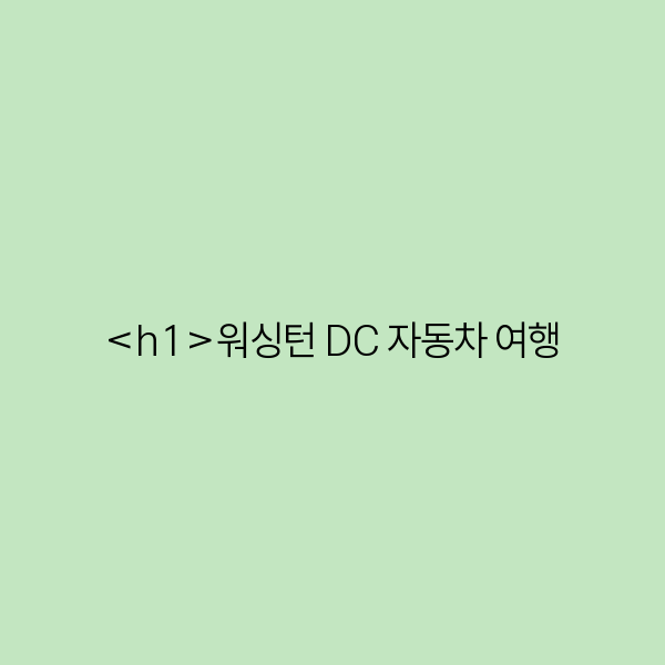 워싱턴 DC 자동차 여행