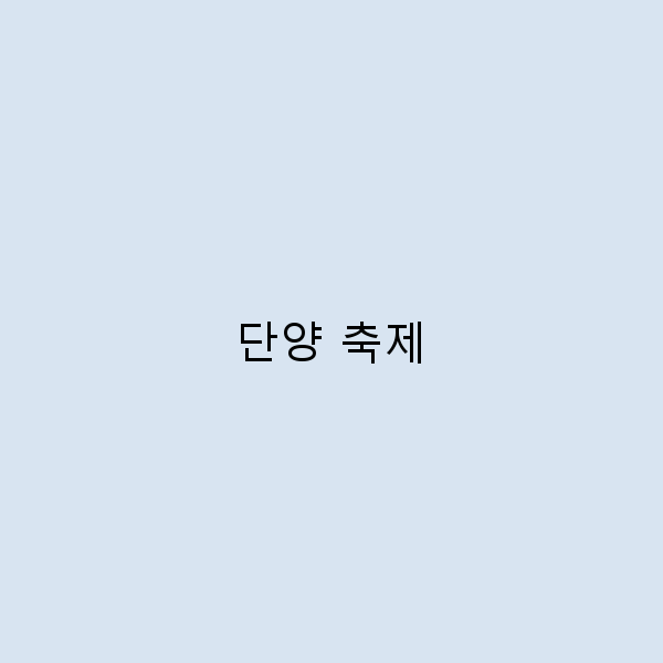 단양 축제에서 만나는 특별한 경험 5가지