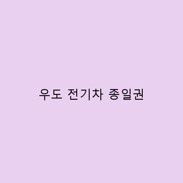 우도 전기차 종일권으로 즐기는 완벽한 여행 코스 안내