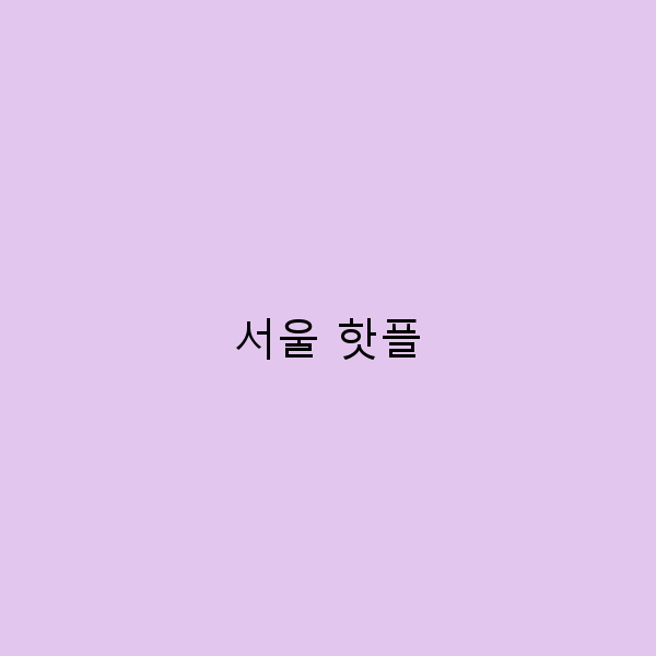 서울 핫플 투어 놓치면 후회할 10곳의 매력