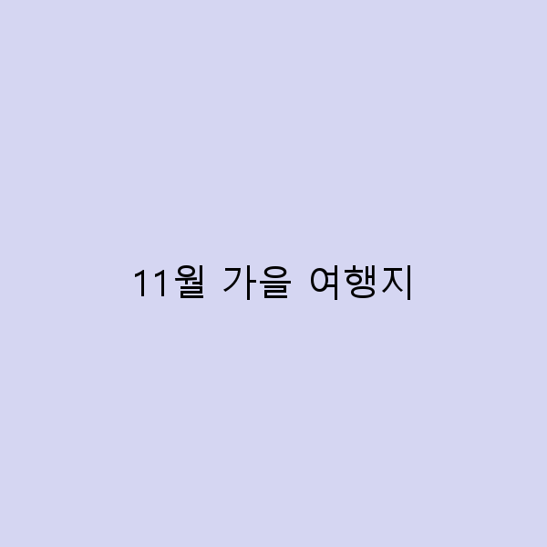 11월 가을 여행지에서 만나는 숨겨진 아름다움