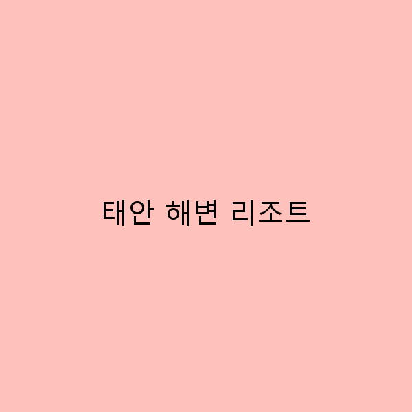 태안 해변 리조트에서 즐기는 완벽한 여름 휴가 계획