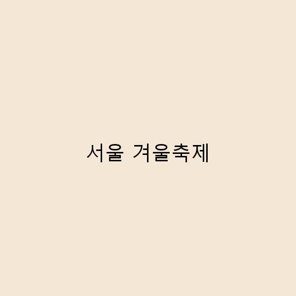 서울 겨울축제에서 즐길 수 있는 5가지 특별한 경험
