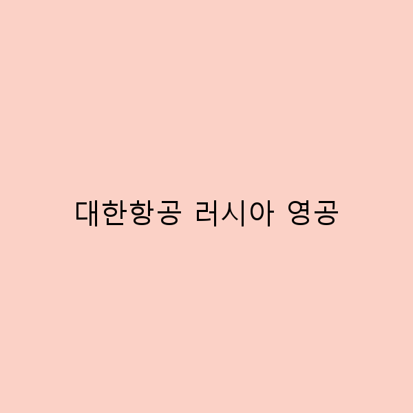 대한항공 러시아 영공 여행, 필수 체크리스트 5가지