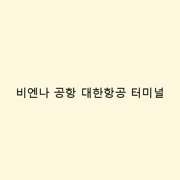 비엔나 공항 대한항공 터미널 완벽 가이드!