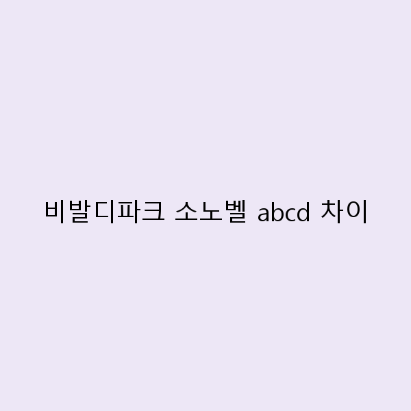 비발디파크 소노벨의 ABCD 차이, 여행 전에 꼭 알아야 할 정보!