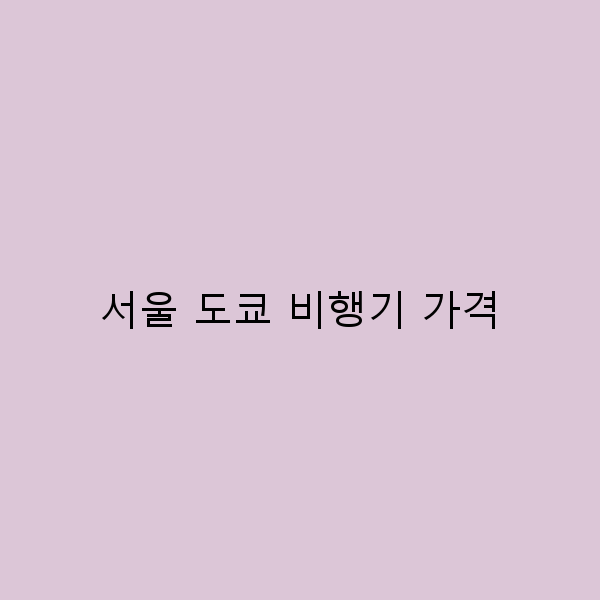 서울 도쿄 비행기 가격, 스마트하게 저렴하게 여행하는 팁