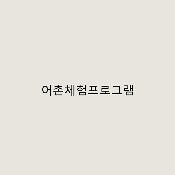어촌체험프로그램으로 만나는 바다의 매력과 즐거움