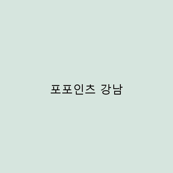 포포인츠 강남에서의 완벽한 여행 팁 7가지