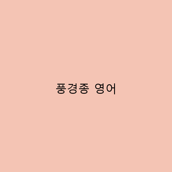 풍경종 영어로 떠나는 여행, 숨겨진 매력을 발견하다