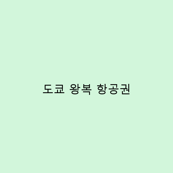 도쿄 왕복 항공권으로 떠나는 꿈의 여행 가이드