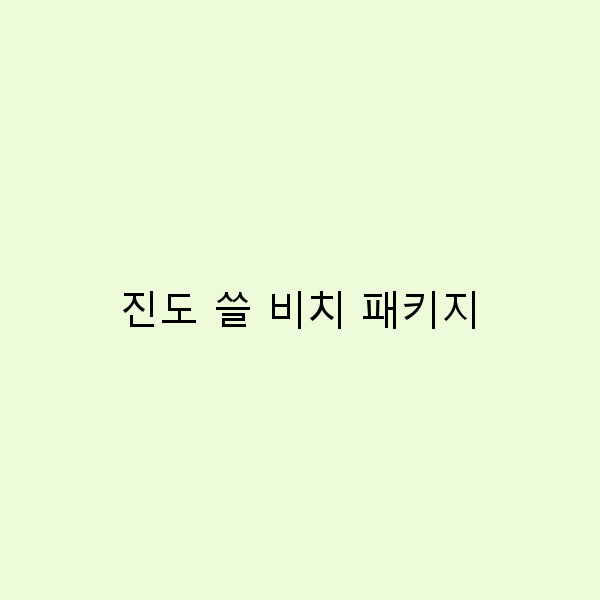진도 쏠 비치 패키지로 즐기는 완벽한 여름 휴가 안내