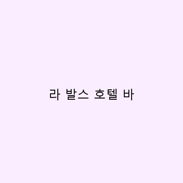 라 발스 호텔 바에서의 잊지 못할 여행 경험