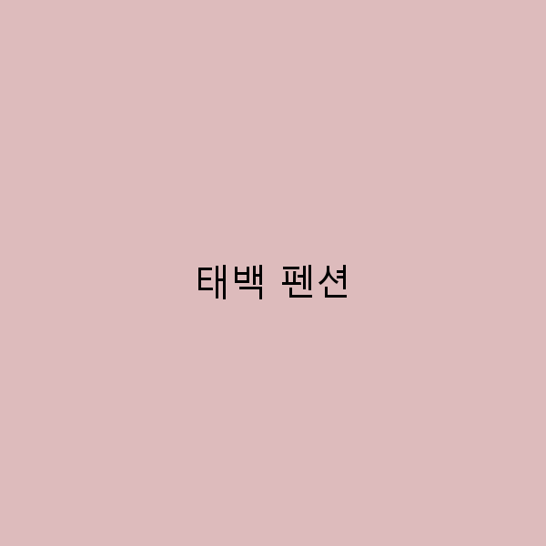 태백 펜션에서 즐기는 완벽한 힐링 여행 가이드