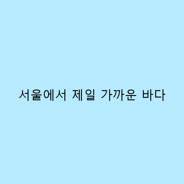 서울에서 제일 가까운 바다, 여름 여행의 완벽한 선택!