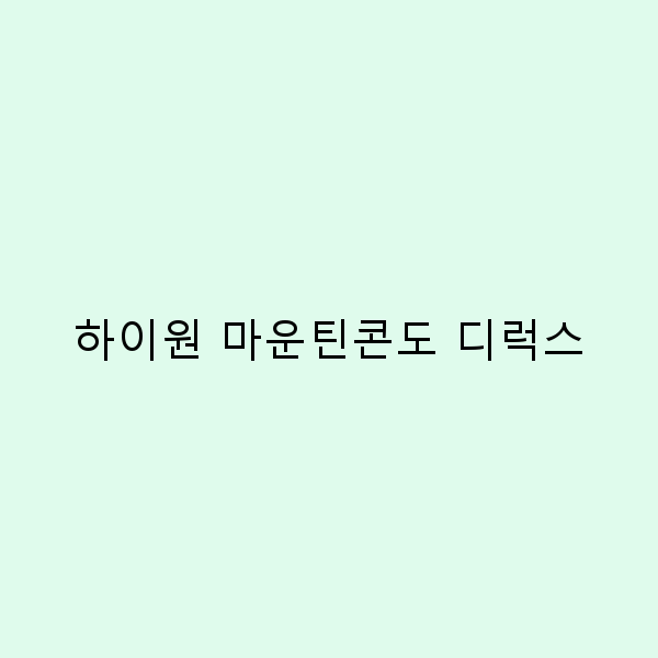 2024년 하이원 마운틴콘도 디럭스 완전 정복 방법