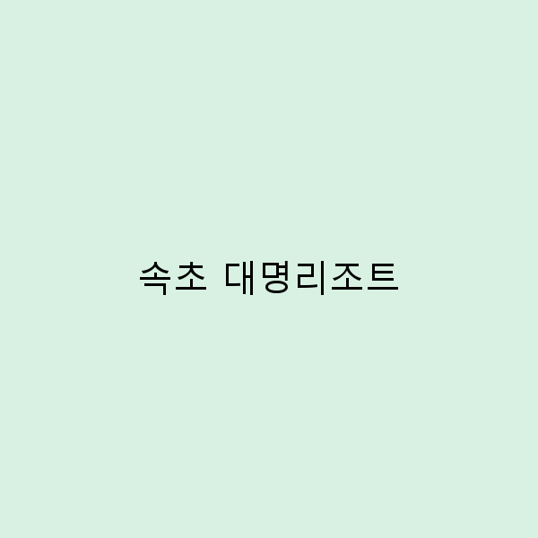 속초 대명리조트 여행 꿀팁 2024년 최신 가이드