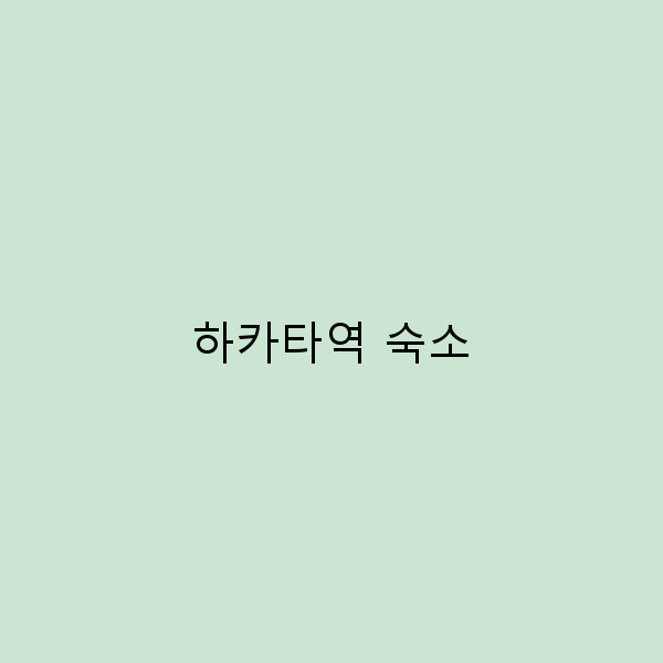 2025년 하카타역 숙소 추천 최고의 선택 가이드