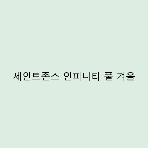 세인트존스 인피니티 풀 겨울 여행 완전 정복 2025