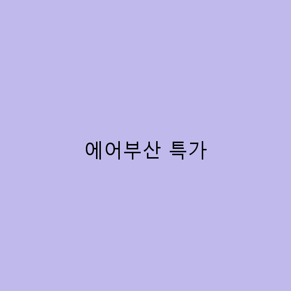 2025년 에어부산 특가로 알뜰 여행 떠나는 방법