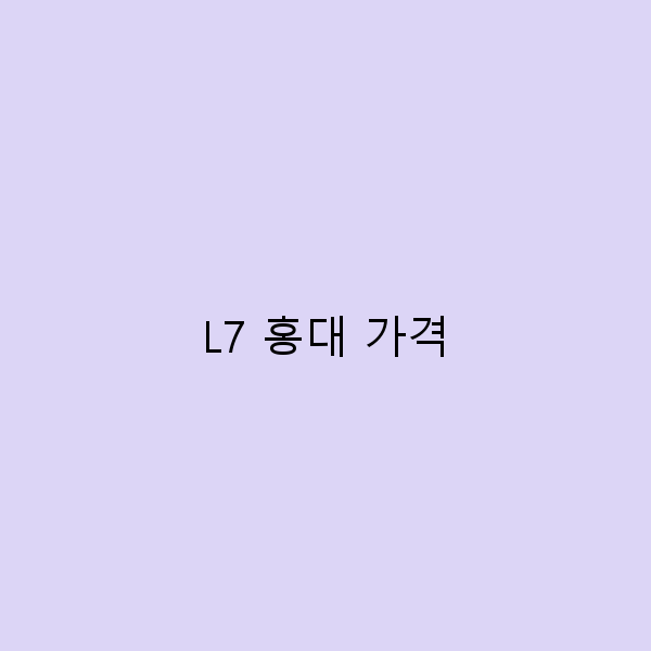 2025년 홍대 L7 가격 완전 정복 최고의 숙소 선택법