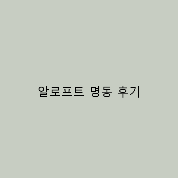 알로프트 명동 후기 2025년 최신 리뷰와 꿀팁 공개
