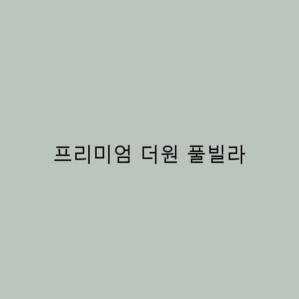 프리미엄 더원 풀빌라에서의 완벽한 휴식 경험하기