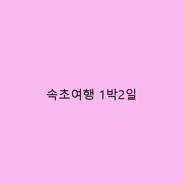 속초여행 1박2일 추천 코스와 꿀팁 2025년 최신 가이드