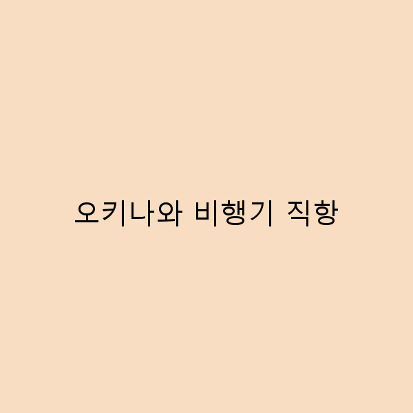 2025년 오키나와 비행기 직항으로 빠르고 편하게 떠나는 여행 팁